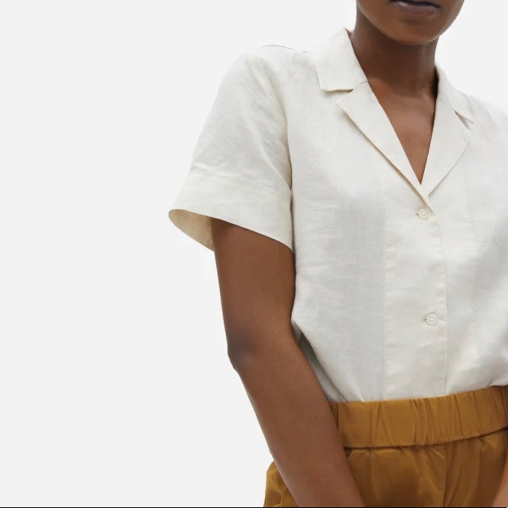 Everlane Notch Linen Shirt in Canvas